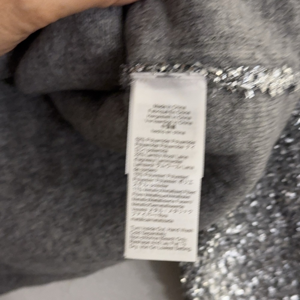 J.Crew CE724 Button-front Cardigan M Silver Grey Sparkly‎ Lambswool - Picture 6 of 11